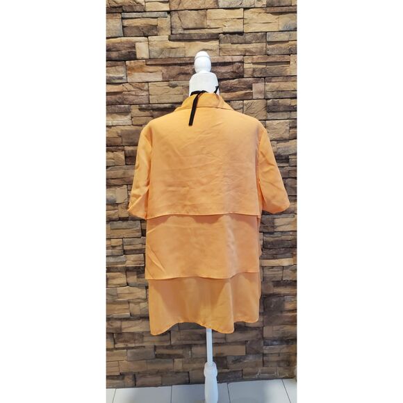 APART BLOUSE ORANGE SHORT SLEEVE POLYESTER SIZE 22W(2X) - Picture 2 of 6
